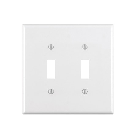 Leviton Leviton White 2 gang Thermoset Plastic Toggle Wall Plate 1 pk 80509-00W